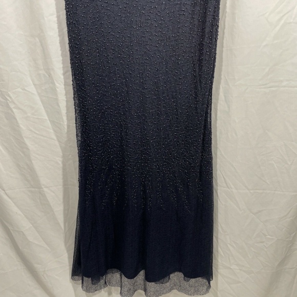 NWT JS Collection Cowl Neck Beaded Mesh Gown 16 - Picture 7 of 12